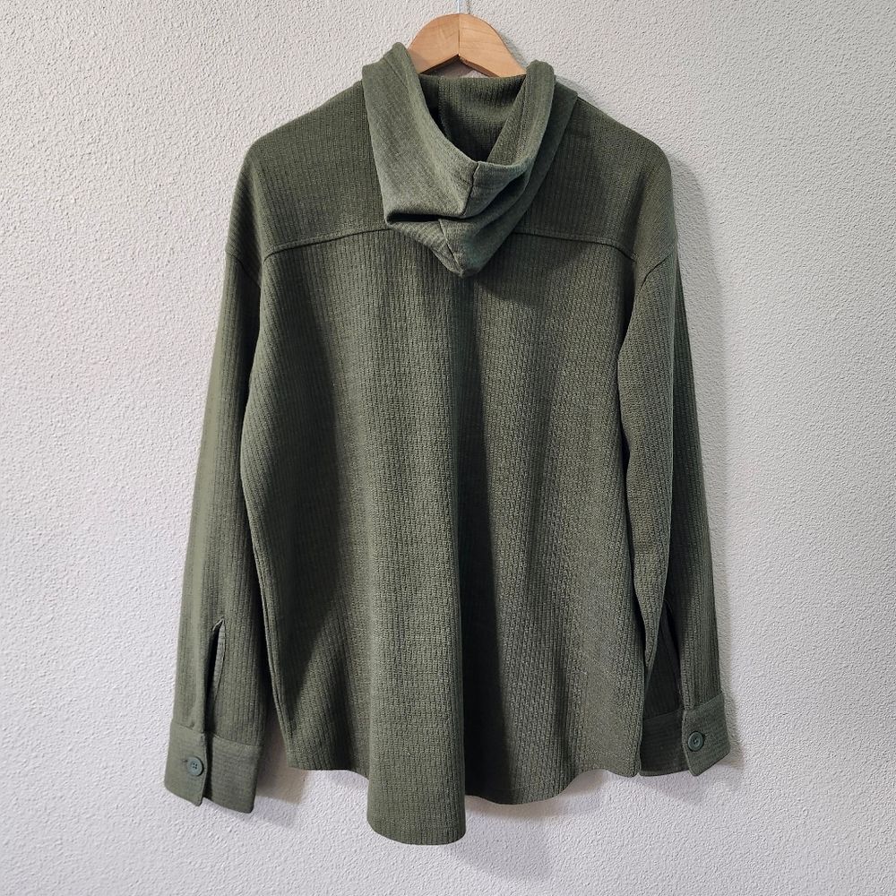 Natural Reflections Ribbed Button Front  Shacket - Picture 2 of 10